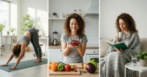 Hábitos saudáveis e uma mulher bonita