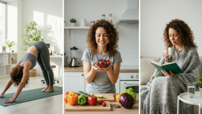 Hábitos saudáveis e uma mulher bonita